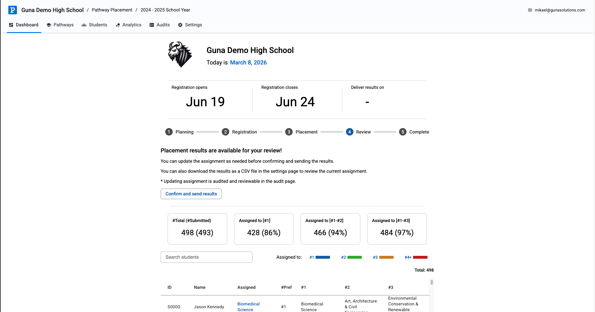 Pathway Placement interface